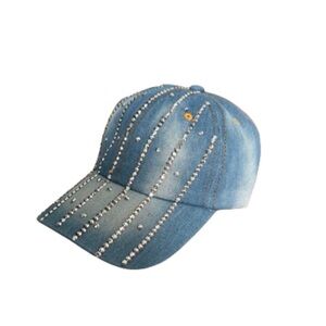 Rhinestone Denim Baseball Cap